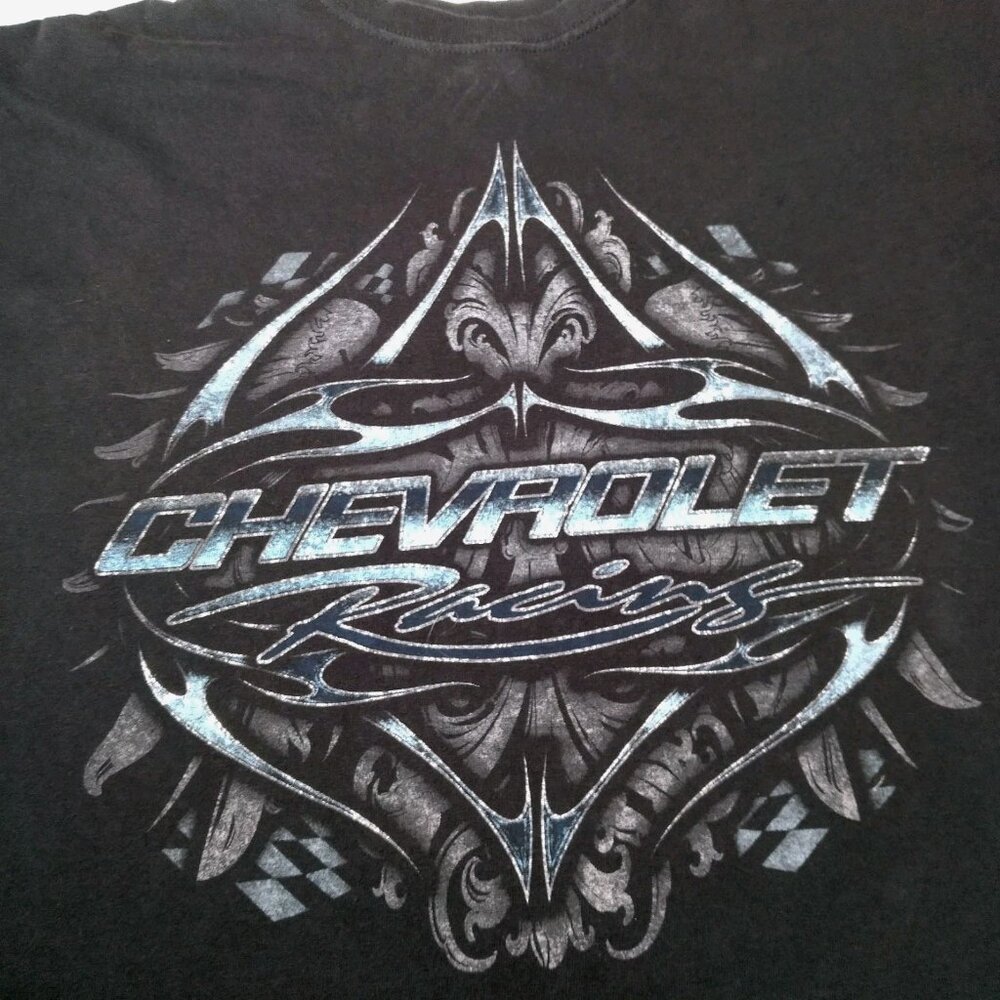 Chevrolet Racing Shirt Men XL Black Vintage Y2K Auto Racing Race Chevy NASCAR